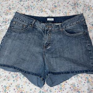 Cato Blue Jean Shorts Relaxed Fit Frayed Hem
